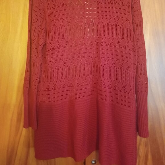 TahJay, Red Knit Tunic, Large - Picture 5 of 10